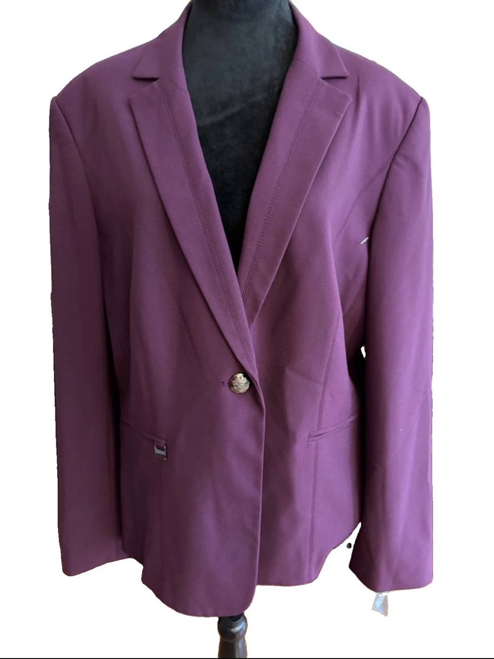 🆕Emily… 1990s/Y2K Berry purple Jewel tone ladies blazer size 18 NWT career wear